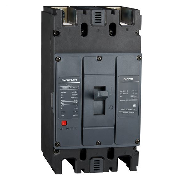 Автоматический выключатель в литом корпусе SMARTWATT PDE HCB250B-DC-140/3, 140 А, 3P, 25 кА купить по цене 20371 руб..  Самые дешёвые цены на HCB-DC