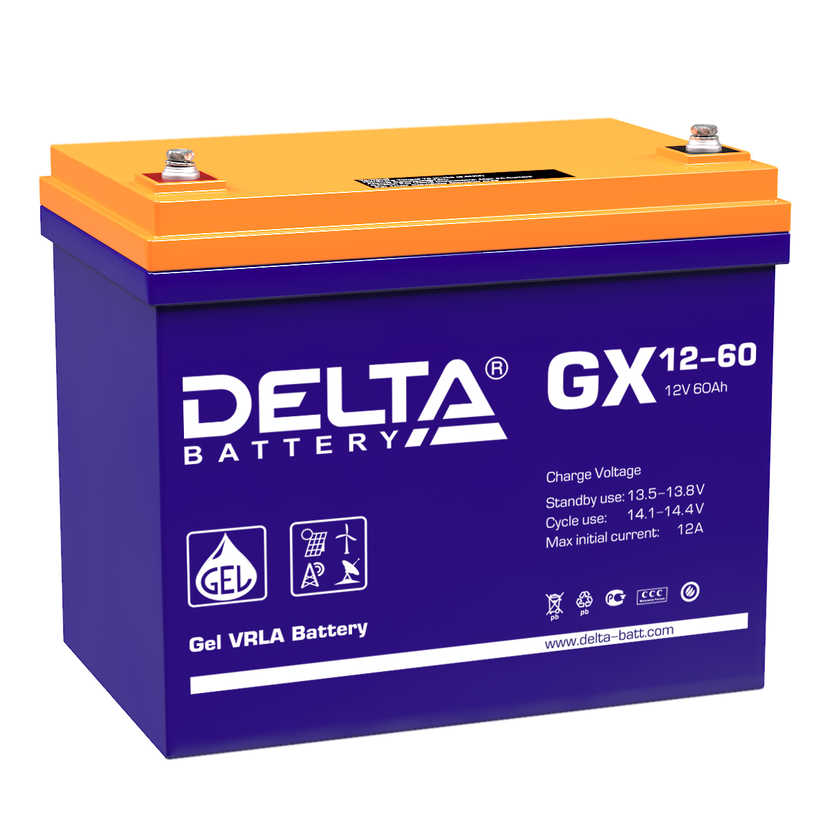 GX 12-60 Delta Аккумуляторная батарея купить по цене 26733 руб..  Самые дешёвые цены на Стационарные