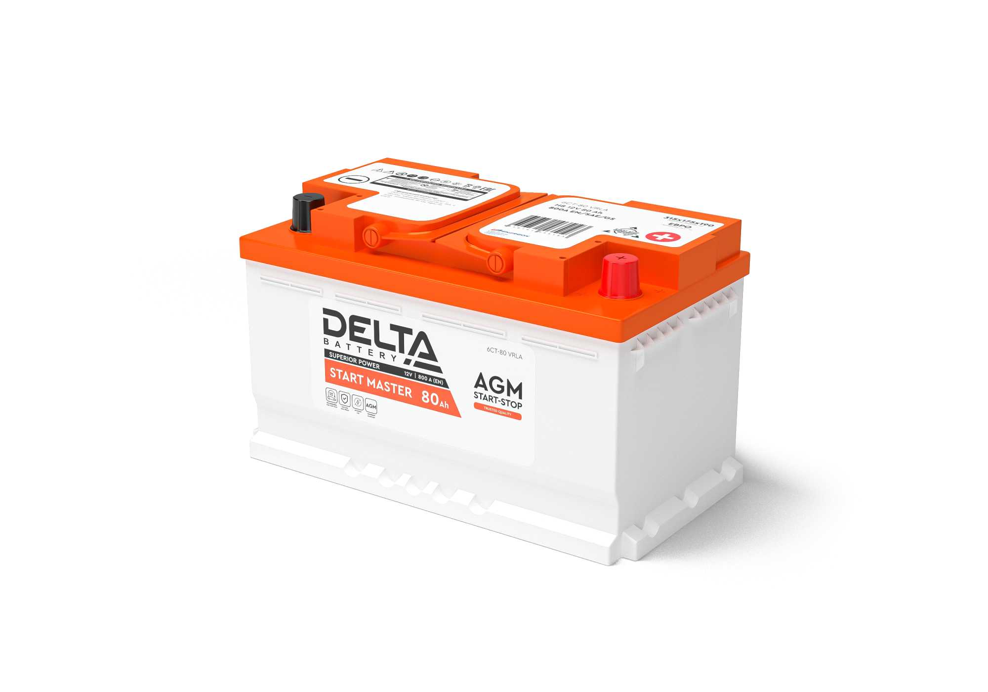 DELTA START MASTER 80 Ah AGM стартерная аккумуляторная батарея купить по цене 17490 руб..  Самые дешёвые цены на Для Автомобилей